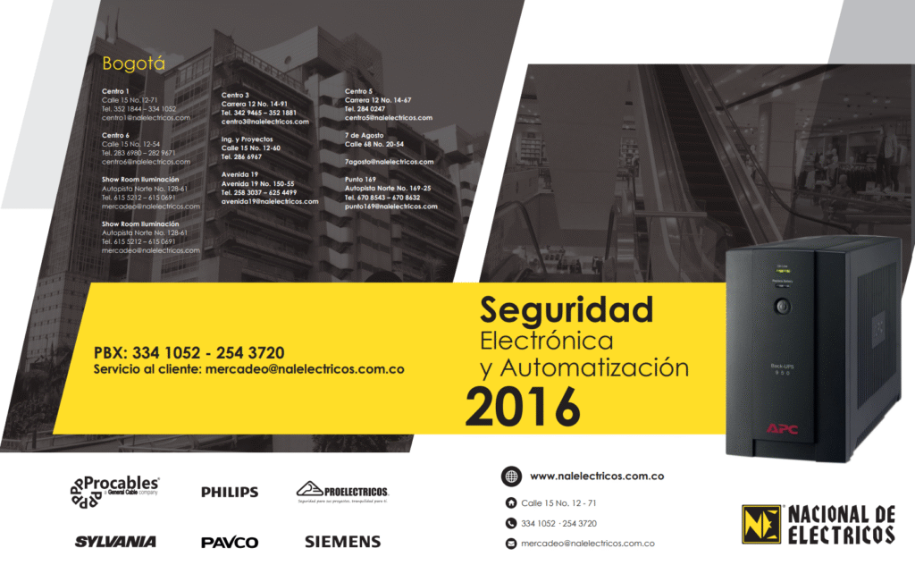 Catálogo 2016 Nacional de Eléctricos Seguridad Electrónica y Automatización