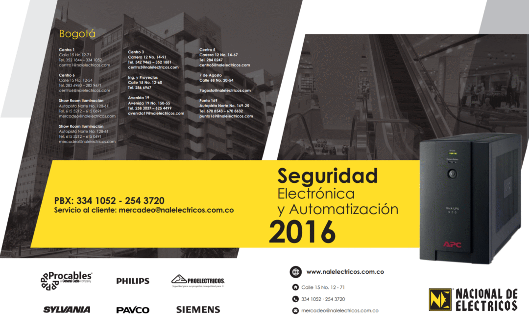 Catálogo 2016 Nacional de Eléctricos Seguridad Electrónica y Automatización