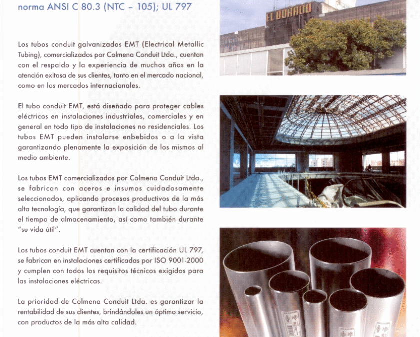 Catálogo 2017 Colmena Conduit Línea Tubos Galvanizados EMT