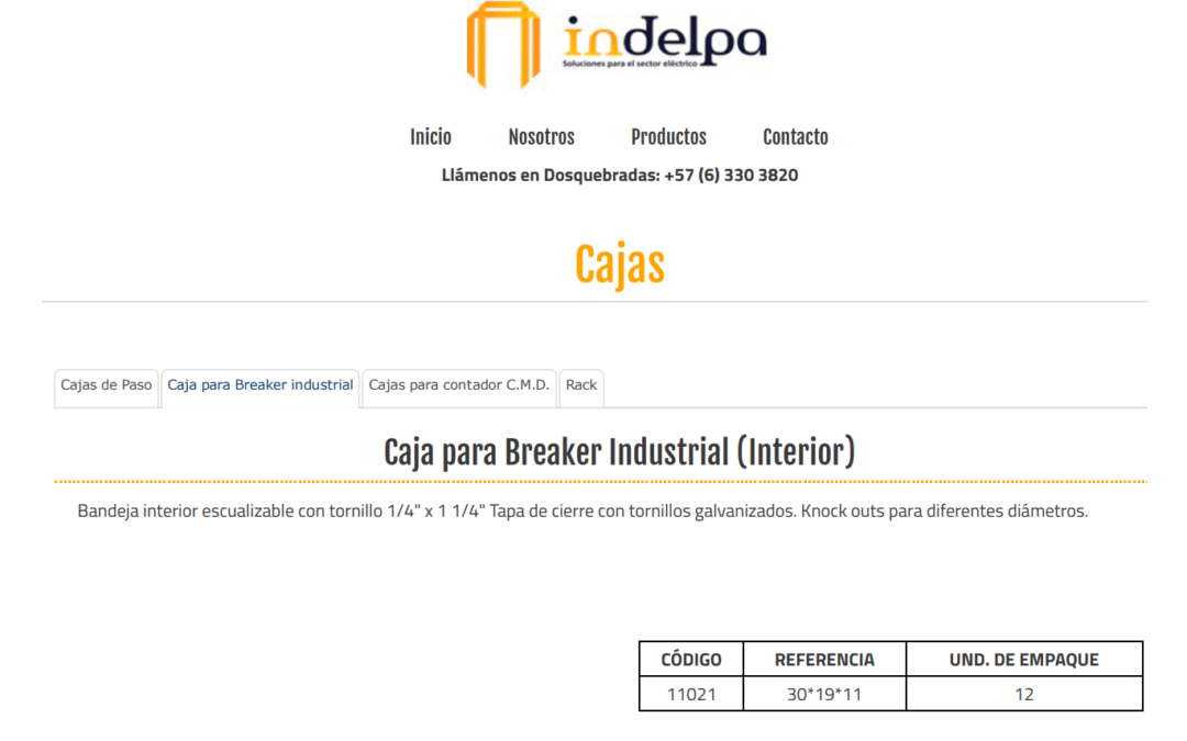 Catálogo 2017 Indelpa Caja para Breaker Industrial (Interior)