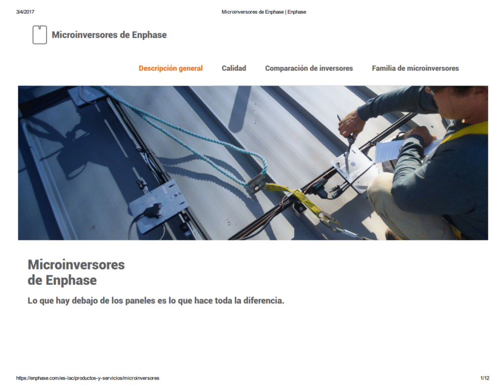 Catálogo 2017 Microinversores Enphase Descripción General