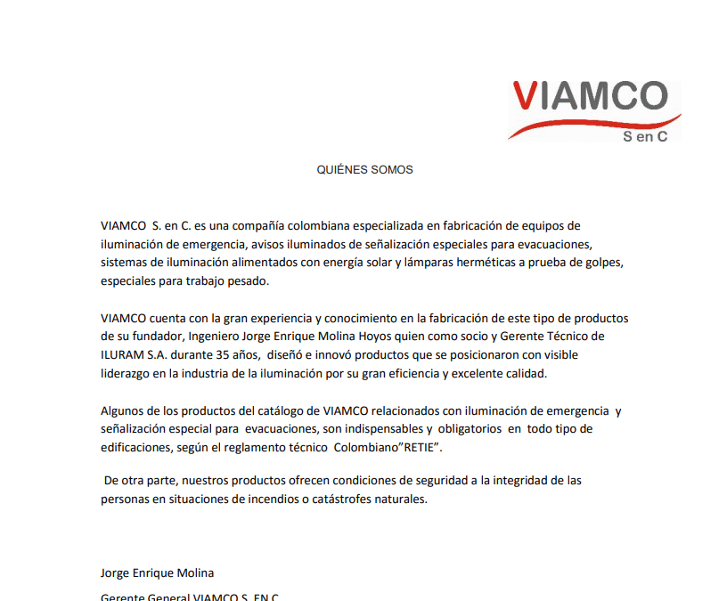 Catálogo 2019 Viamco Guía Rápida de Productos