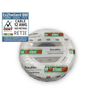 CABLE LIBRE HALOGENO #12 BLANCO PROCABLES POR ROLLO - PROCABLES 31352610102R