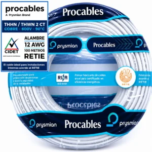 Alambre prc THHN 12 blanco por metro Prysmian - Procables ref. 31353080002R 29 Alambre prc THHN 12 blanco por metro Prysmian – Procables ref. 31353080002R