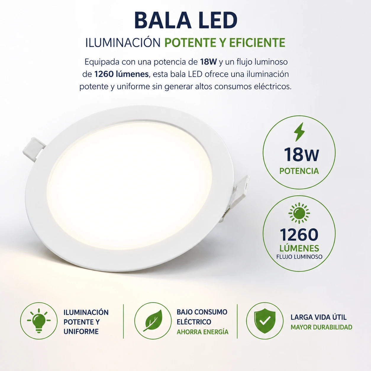 04BIL81830 Bala LED 8'' 18W 3000K 1260LM 25H Sylvania ref. P24613-30