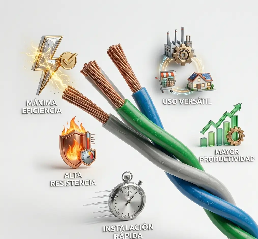 Cable THHN-2 tc 7H cobre 3X12 blanco -verde-azul Centelsa 200310 