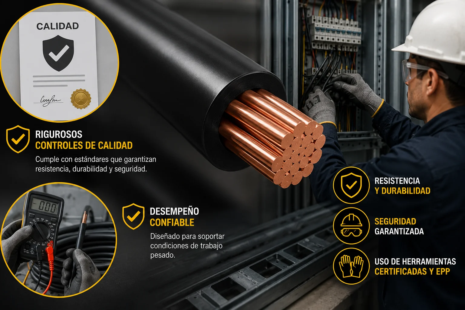 Cable THHN-2 tc 7H cobre Centelsa 6 negro Centelsa 200369 