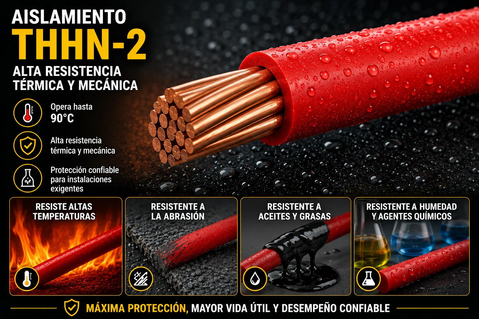 26CP06R Cable THHN-2 tc 7H cobre Prysmian - Procables 6 rojo ref. 31353169903C