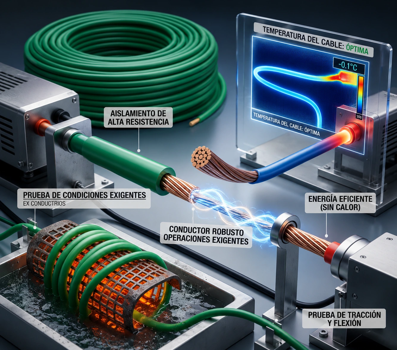 Cable THHN-2 tc 7H cobre Prysmian - Procables 8 verde ref. 31353149905C