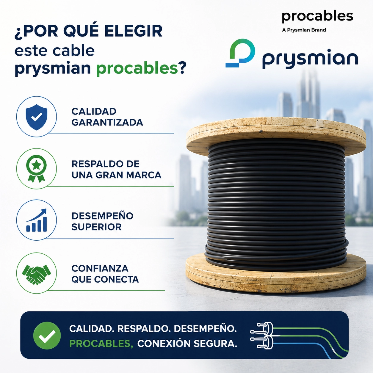 Cable Acometida Antifraude Cobre 2×8 Con 8 Awg Plana Prysmian - Procables Ref. 31403141901C
