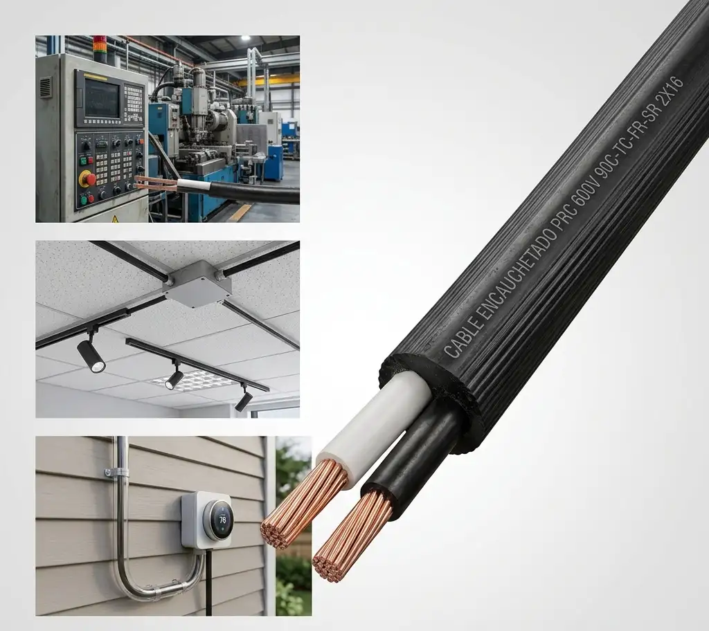 Cable encauchetado prc 600V 90C-tc-fr-sr 2X16 Prysmian - Procables