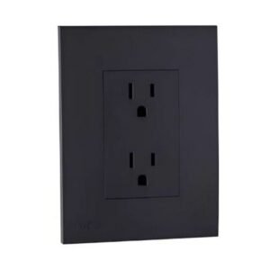 TOMACORRIENTE DOBLE INTEGRAL 15A/127V SPAZIO NEGRO MATE - CILES - PT144373NM