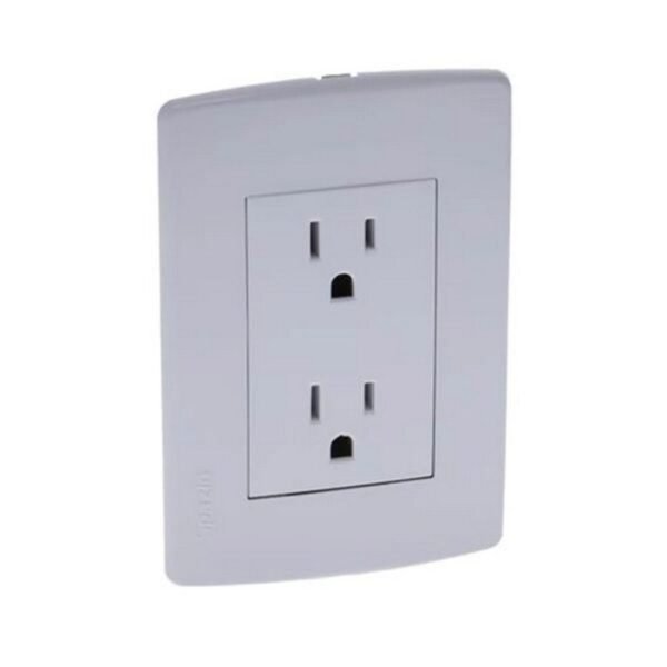 TOMACORRIENTE DOBLE INTEGRAL C/P.T 15A/127V SPAZIO BLANCO - CILES - PT144373B
