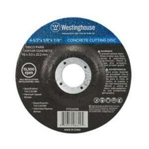 DISCO PARA CORTAR CONCRETO DE 4-1/2"X1/8"X7/8- WESTINGHOUSE