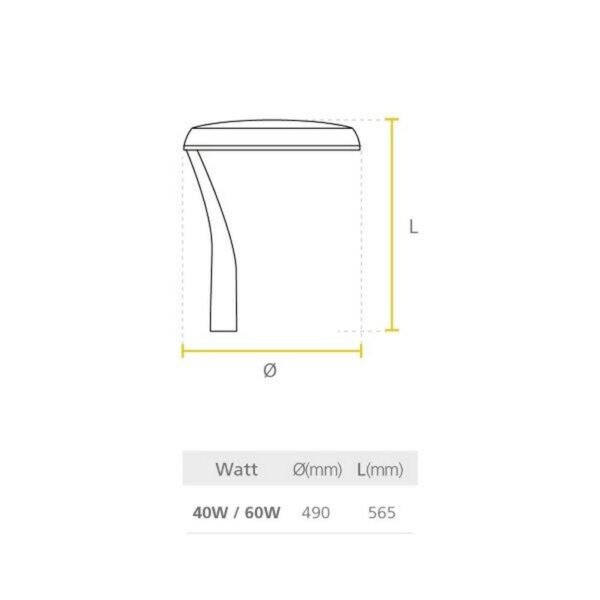 LED EPSILON 60W 3 PINES - P26393-36 - SYLVANIA - Imagen 2