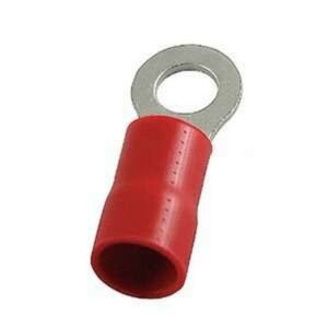 TERMINAL AISLADA TIPO ANILLO 12-10 AWG ROJA 1/4" - IMPORT