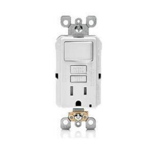 TOMA GFCI MAS INTERRUPTOR 15 AMPERIOS 120 VOLTIOS LEVITON - LEVITON GFSW1-W