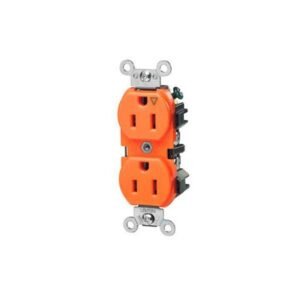 TOMA LEV DOBLE TIERRA AISLADA 15A NARANJA - LEVITON 5262-IG
