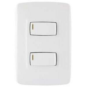 INTERRUPTOR CONMUTABLE DOBLE CON LUZ PILOTO ARQUEA - LEGRAND GRL-IND AQ-202BL