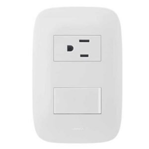 TOMA GALICA-2 SENCILLA C.P + INTERRUPTOR BLANCA- LEGRAND GL2-301BG