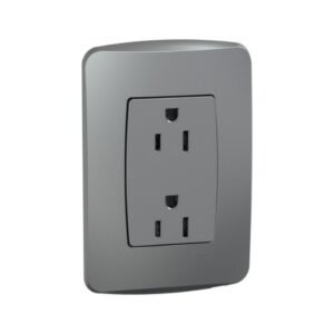 Base de enchufe duplex ensamblada 2p+E 15a 250v Aluminio - SCHNEIDER S3B10282