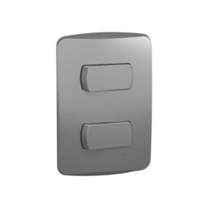 Interruptor, Miluz, 2 conmutadores unidireccionales, 10AX, 250V, 4x2 ensamblado, aluminio - SCHNEIDER S3B62112