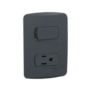 Interruptor monomando 10ax + toma 2p+E 15a 250v grafito - SCHNEIDER S3B19231