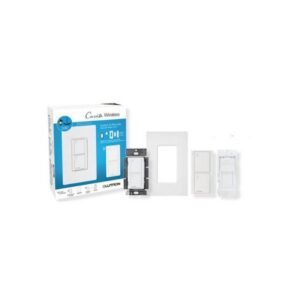 KIT CASETA INTERRUPTOR CON NEUTRO+PICO+PLACA- LUTRON P-PKG1WS-WH
