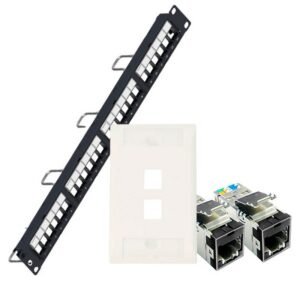 KIT HERRAJA 24P 1U+JACK NEGRO +FACEPLATE 2P CAT 6A BLINDADO SL - GENERAL