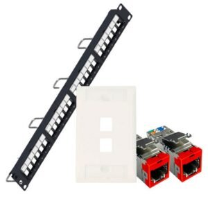 KIT HERRAJA 24P 1U+JACK RJ +FACEPLATE 2P CAT 6A BLINDADO SL - GENERAL