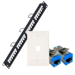 KIT HERRAJE 24P 1U+JACK AZ +FACEPLATE 1P CAT 6A BLINDADO SL - GENERAL