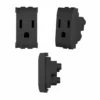 Toma living negro sencilla con polo 1 modulo grf BTicino ref. L4129S