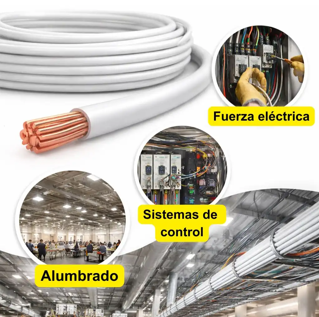 CABLE DE COBRE AISLADO NO 8 AWG THHN COLOR BLANCO METRO - PROCABLES
