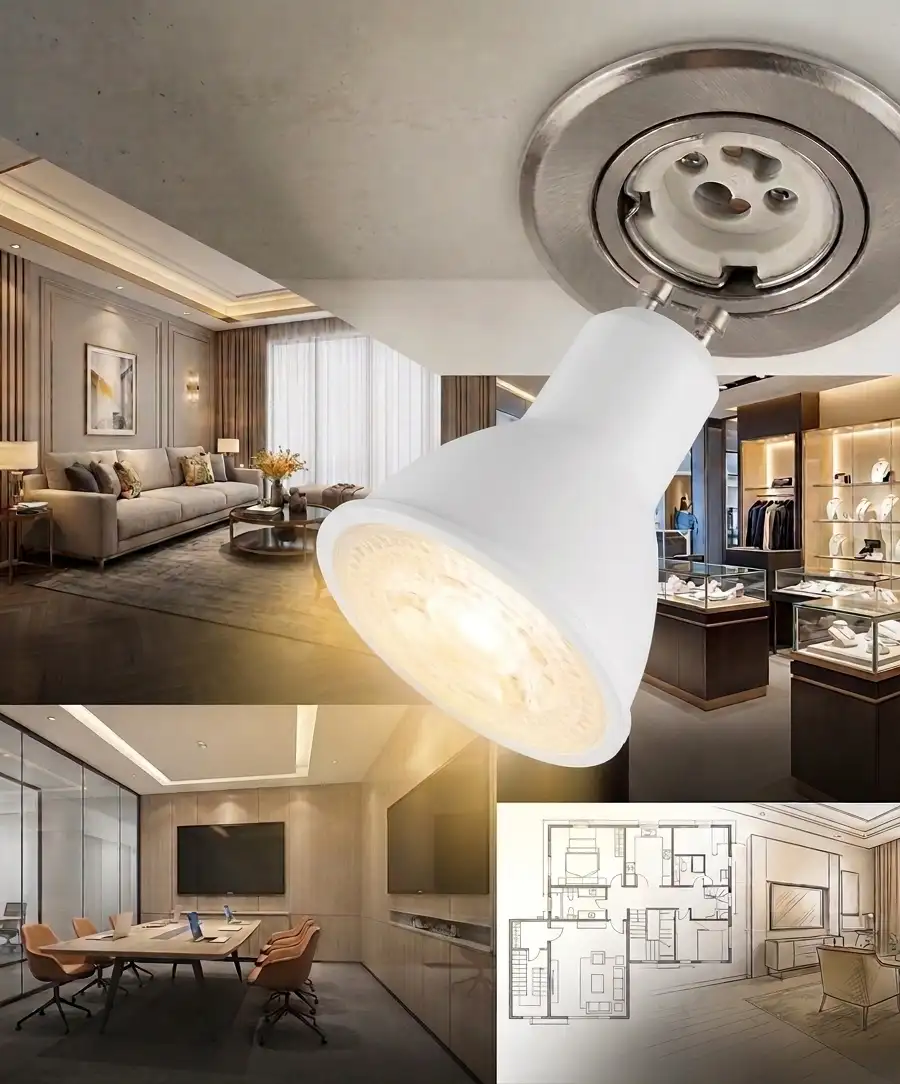 Bombillo LED GU10 dimerizable potencia de 7 vatios temperatura de color 3000 grados kelvin Sylva