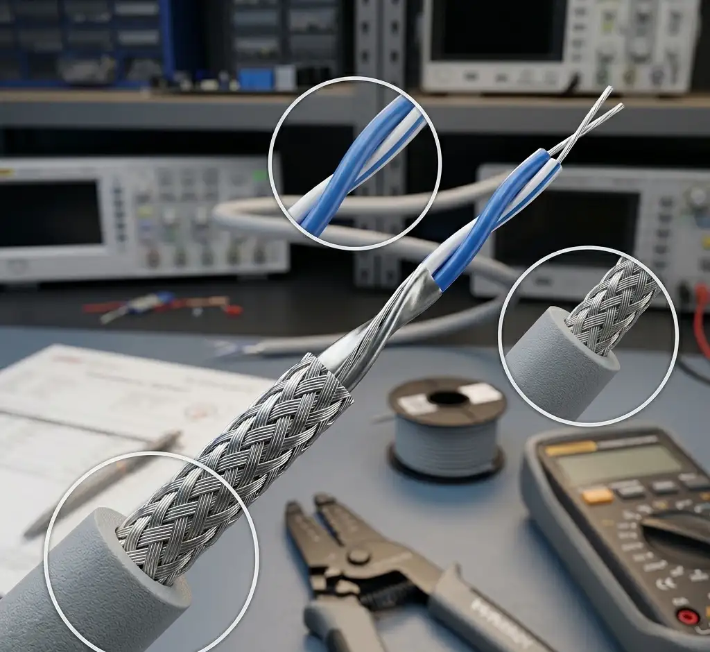 Cable modbus RS485 4X(2X24) con 24D fo-mall-cu90% sfUTP-fr-PVC 120ω am Teldor 