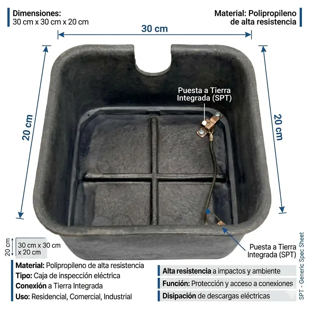 Caja inspeccion 30X30X20 p.tierra polipropileno genérico spt 