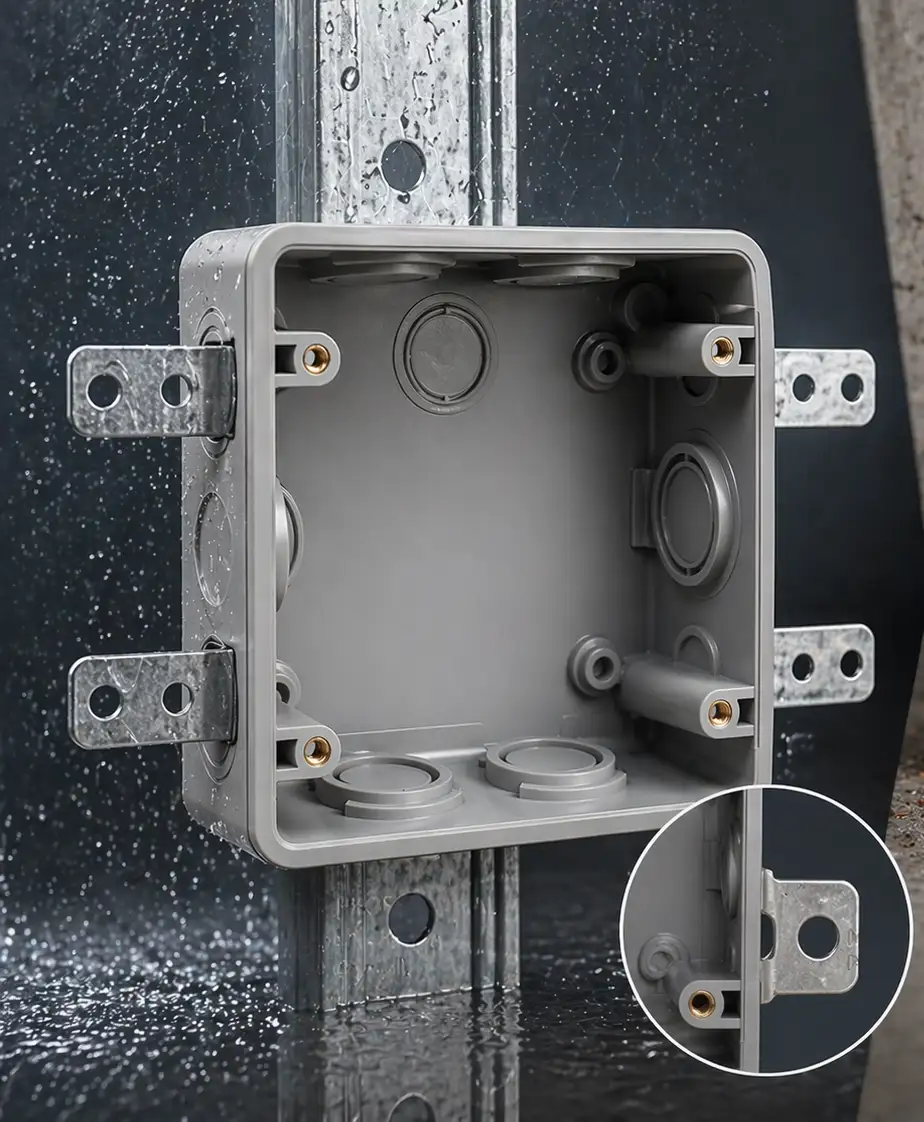 Caja-plastica-cuadrada-polipropileno-zero-halogenos-2400-4X4-gris-Proelectricos