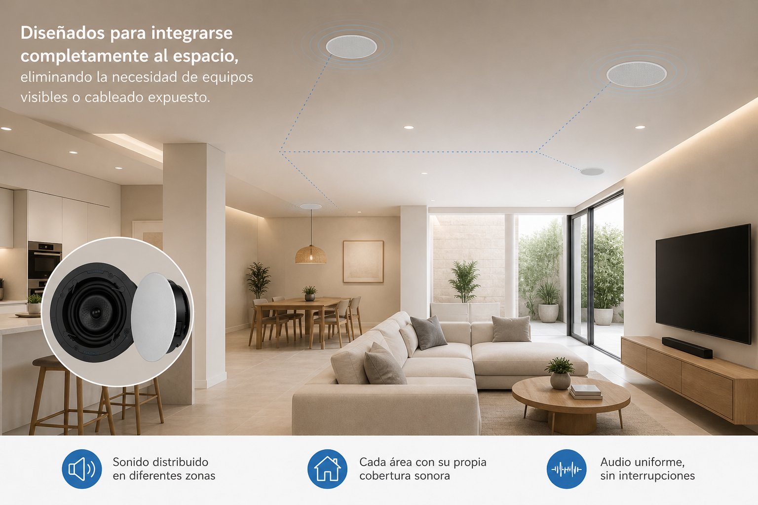 altavoces de techo redondos 6 con rejilla blanca microperforada (par)