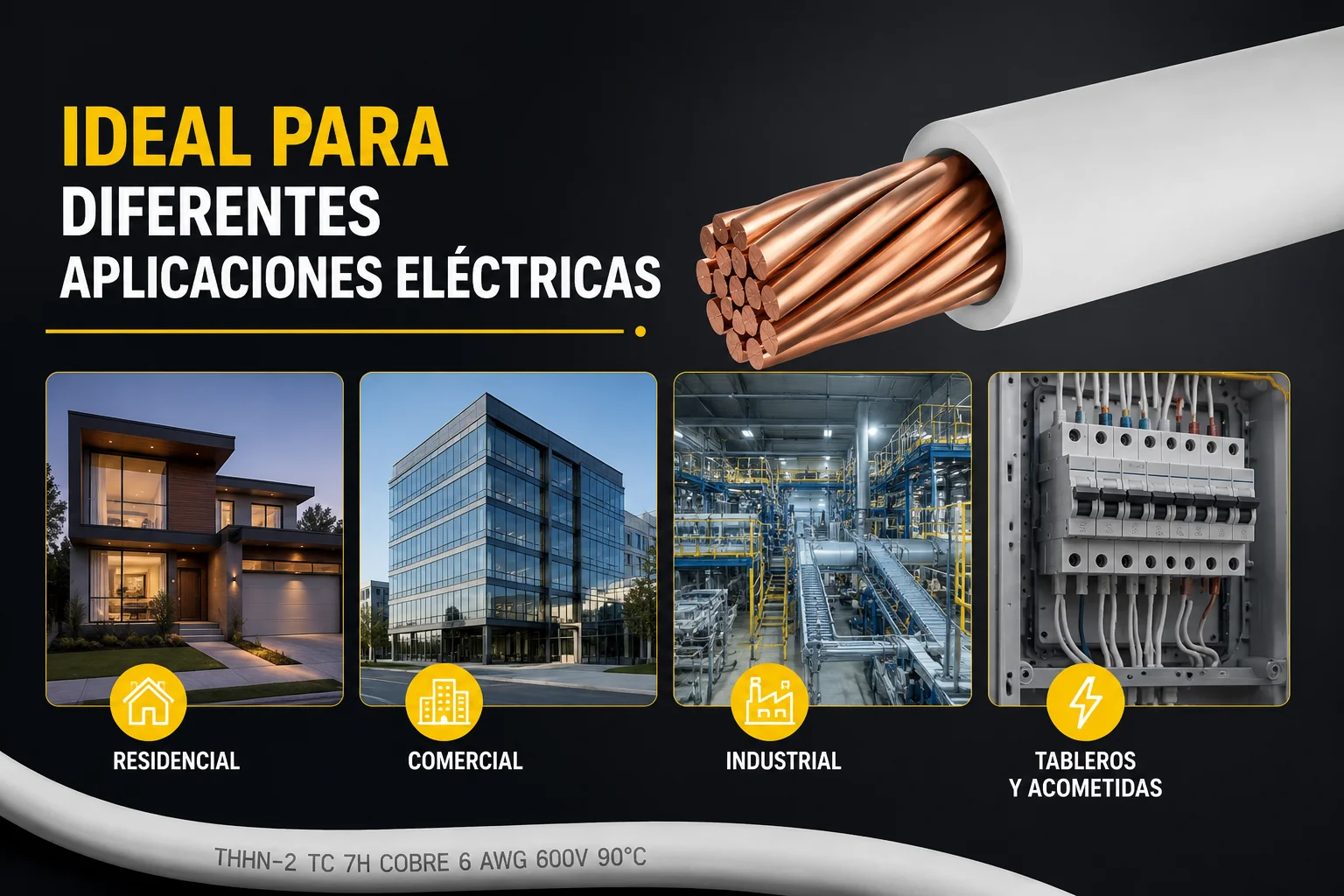 26CP06B Cable THHN-2 tc 7H cobre Prysmian - Procables 6 blanco