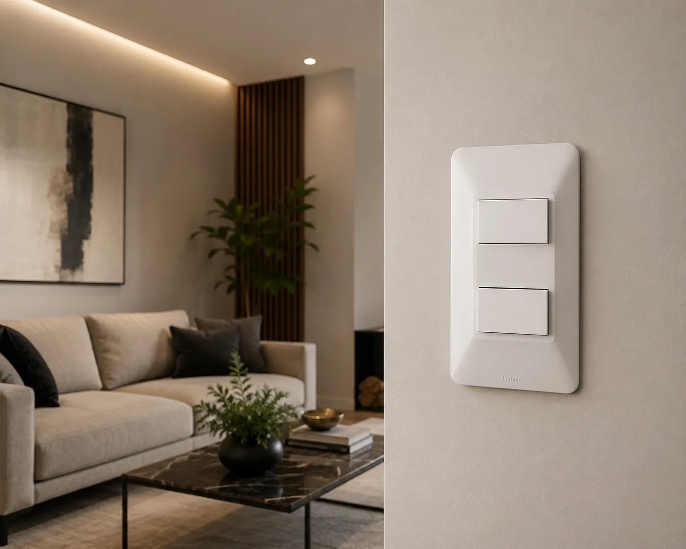Interruptor Elit Conmutable Doble Blanco Legrand Ref. 684022