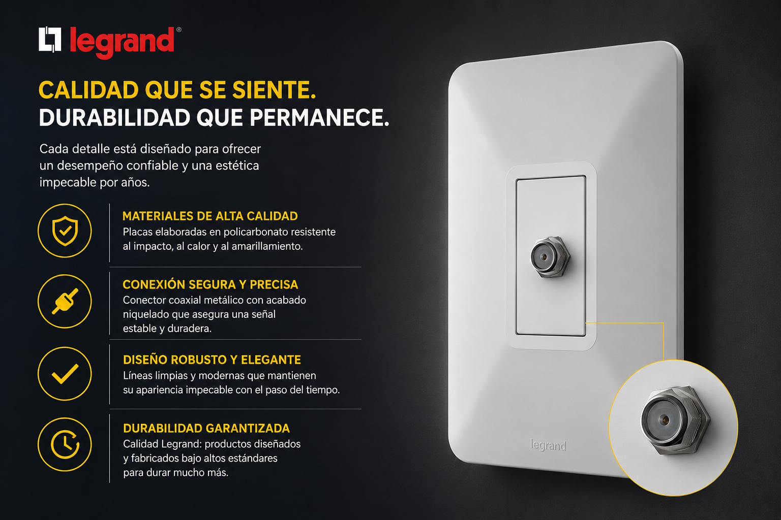 Toma Elit Coaxialial Tv Blanco - Legrand 684052 