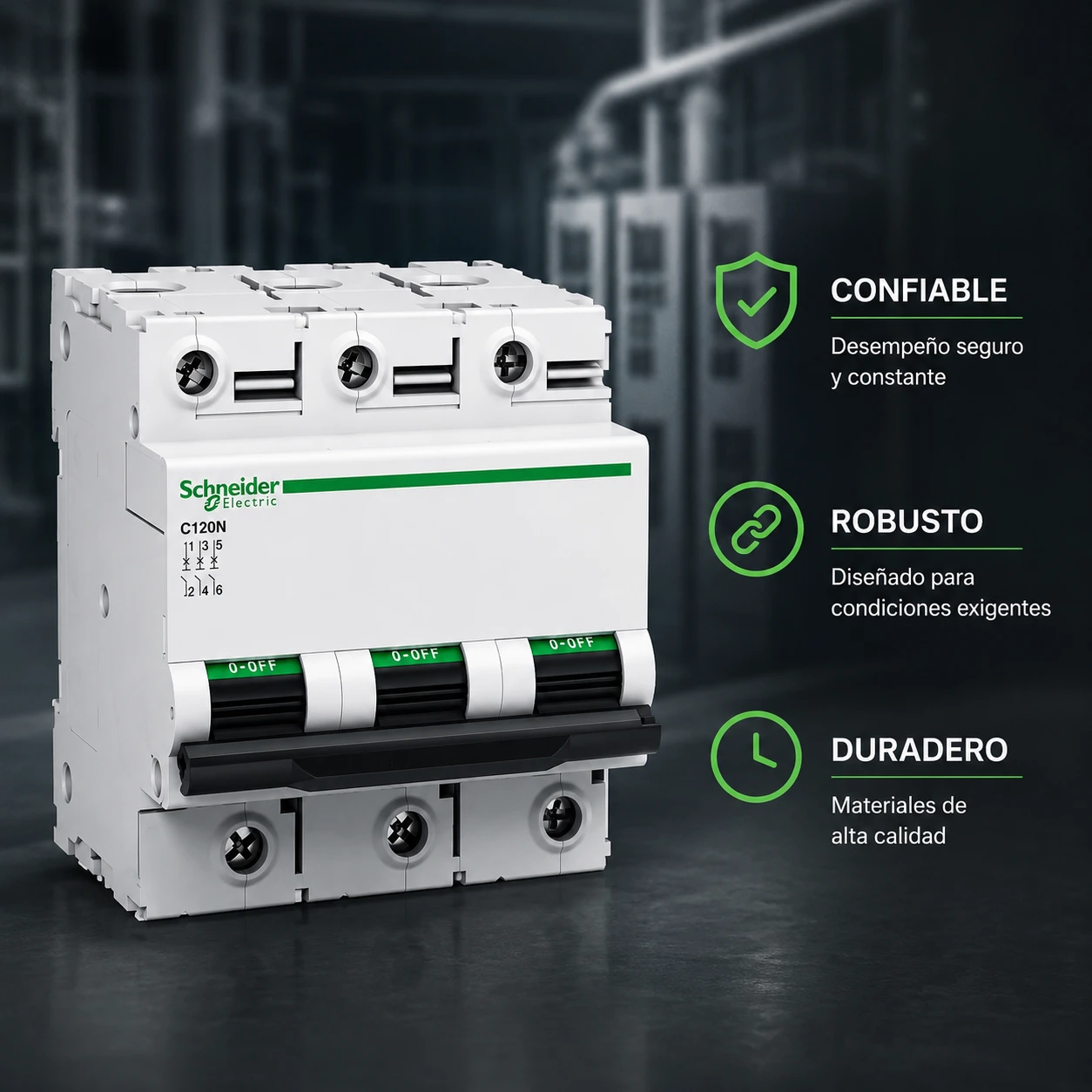 Breaker Riel Ic120 3 X 80 A Icu 20 Ka 230 V Schneider Ref. A9N18365