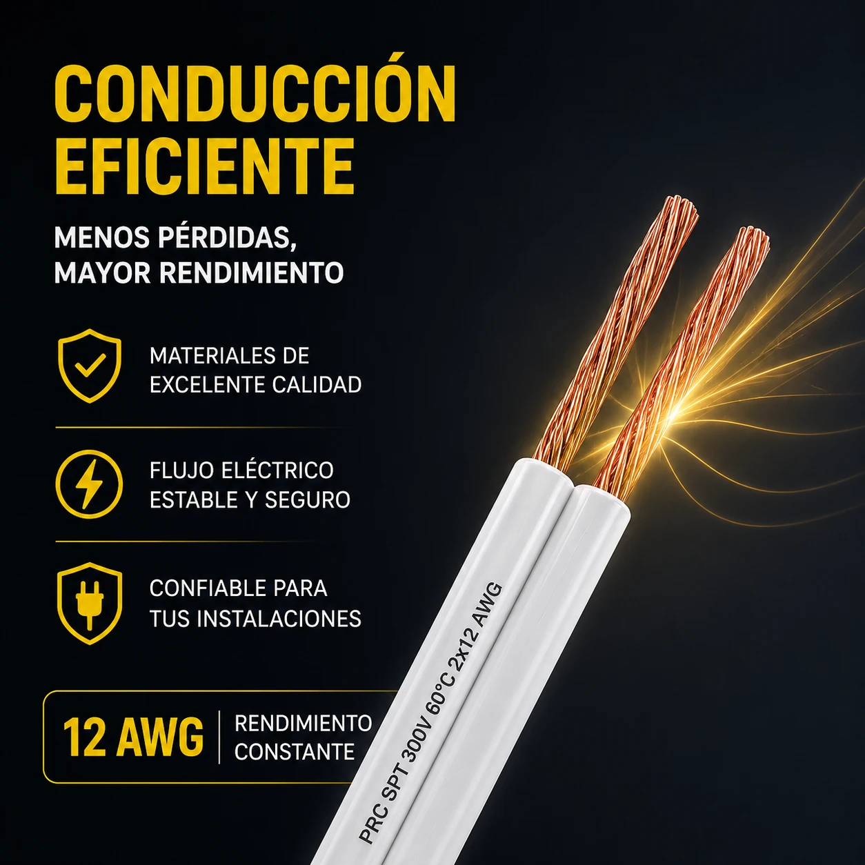 Cable Duplex Prc Spt 300V 60°C 2X12 Crr Blanco F.esp — Prysmian – Procables 
