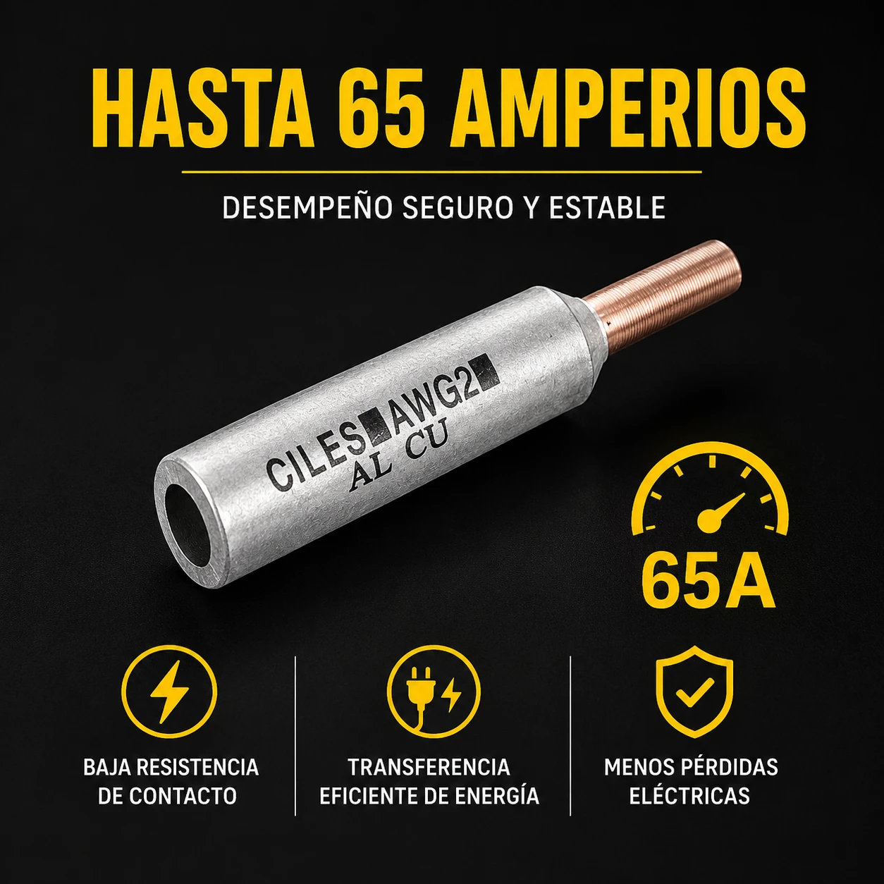 Conector Bimetalico De Pin Cu-Al 4-Awg 65A-Pblanco – 16 Ciles Ref. Pt850304 (1)