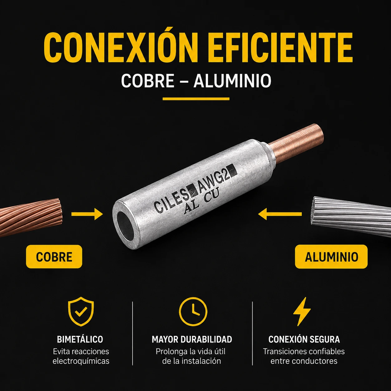 Conector Bimetalico De Pin Cu-Al 4-Awg 65A-Pblanco - 16 Ciles Ref. Pt850304