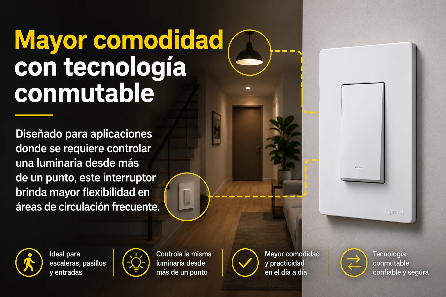 Interruptor Clickme Conm Triple Blanco Legrand Ref. 687623