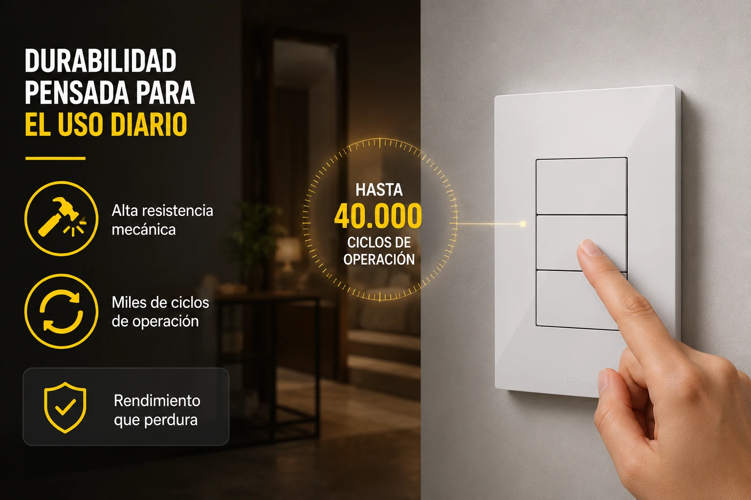 Interruptor Clickme Conm Triple Blanco Legrand Ref. 687623