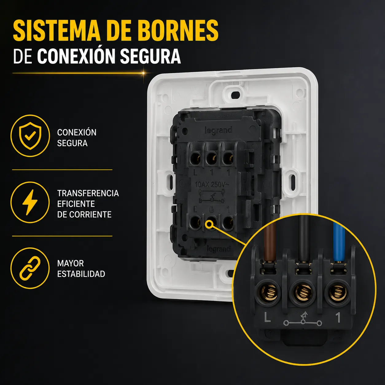 Interruptor Elit Conmutable Sencillo Blanco – Legrand 684020 