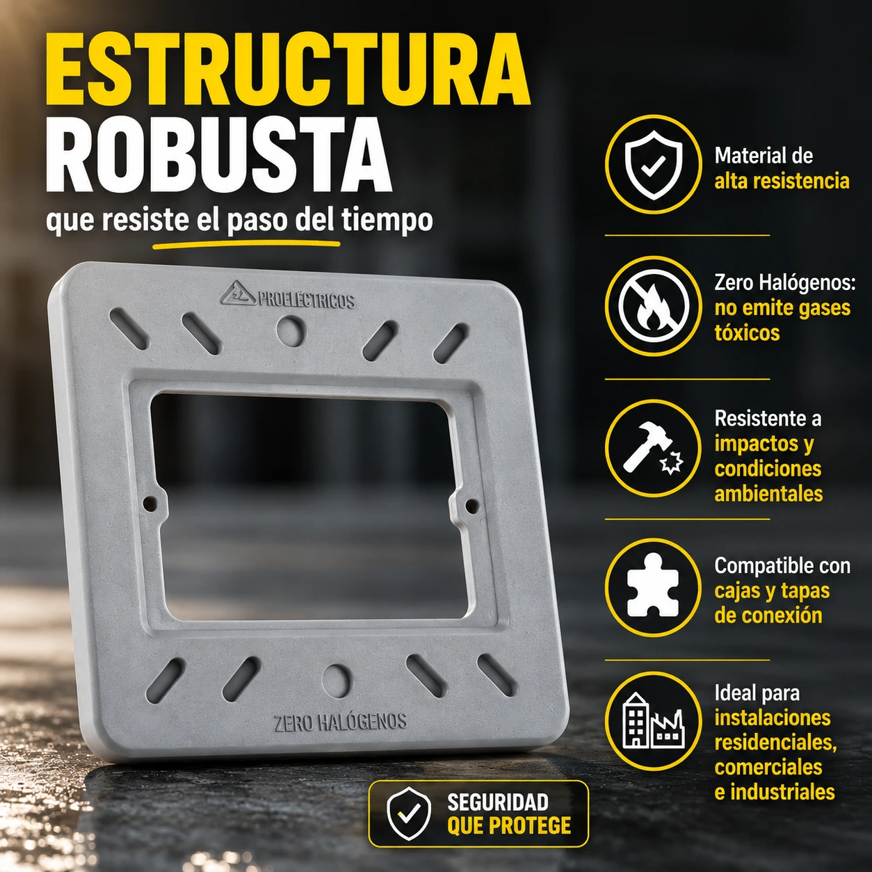 Suplemento Plastico Z.halogen Gris Proelectricos Ref. 1122E00145 