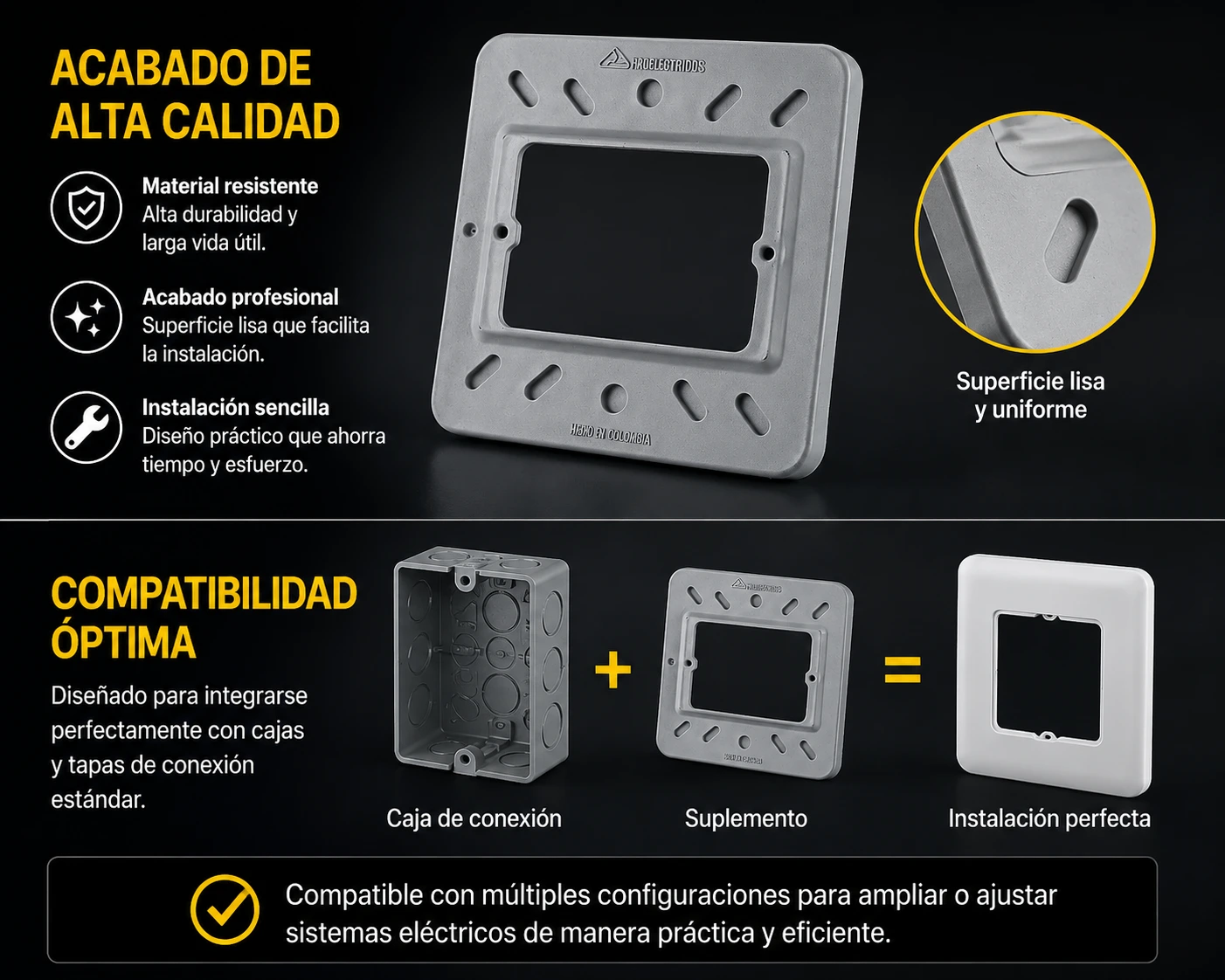 Suplemento Plastico Z.halogen Gris Proelectricos Ref. 1122E00145 